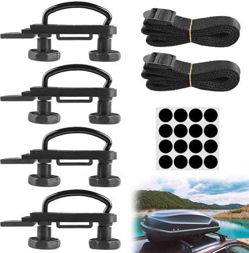 4 Sätze Dachbox Befestigung U Bügel, Universal Dachbox Halterung Befestigung, Dachbox Halterung Installationszubehörsatz, Auto Van Montage Fitting Kit, U-Halterung mit 8 Sicherungsmuttern