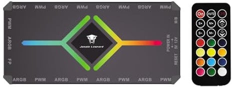 Jungle Leopard 2-IN-1 ARGB PWM Fan Hub, Controller RGB PC Con Hub ARGB (BK)