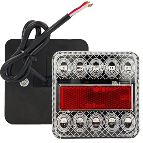 CXTM LED Anhänger Rückleuchten 12V Universelle Wasserdichte Rücklicht Anhänger für PKW, LKW, Wohnwagen und Nutzfahrzeuge (2 Pcs Weiß LED Rückleuchten)