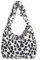 Meliyya Plüsch Handtasche Damen Leopardenmuster Flauschige Tote Bag Schultertasche Große Shopper Uni Arbeit Mädchen Schule, Leopardenmuster Weiß
