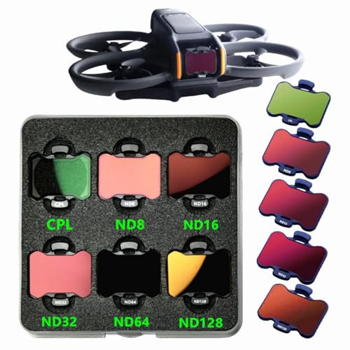 Yadsux Avata 2 Drone CPL ND Filters Kit (6 Pack), CPL ND8 ND16 ND32 ND64 ND128 Filter Compatible with DJI Avata 2, Drone Accesorries, HD, Multilayer Coating,Lightweight Desi (CPL ND 6 tablets kit)