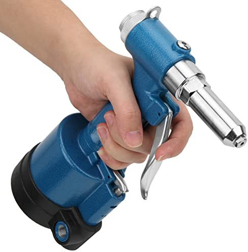 Pneumatic Riveting Tool, Blind Rivet Gun for Aluminum/Iron/Stainless Steel Nails, Strong Pulling Force,Universal Joint, Oil Injection, Metal Sheet/Fastening