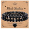 JSDDE 2pcs Black Obsidian Heart Crystal Bracelet for Women Healing Crystal Bracelet Set Gemstone Beads Bracelets Jewellery Gifts for Birthday Valentines Christmas