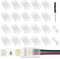 EPLZON 5 Polig 12mm LED Streifen Verbinder LED lötfrei Streifenverbinder 5Pin Verbindungskabel Verbinder für SMD 5050/3528 LED Streifen mit Schraubendreher(20Stück)