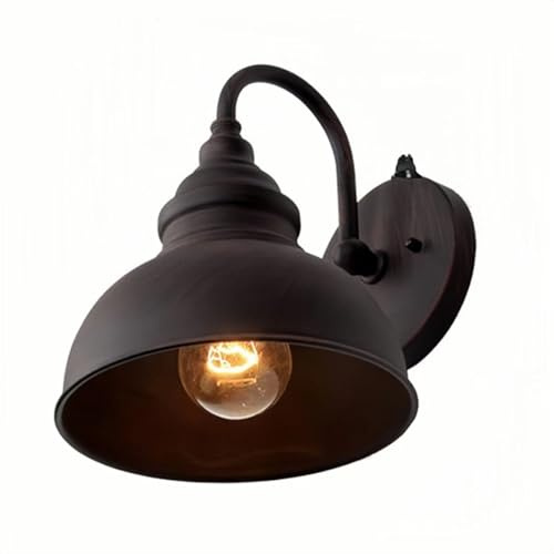 Quevia-Eletro Retro Außenwandleuchte mit Dämmerungsschalter Außenlampe Rostfarbe wandstrahler Garten-licht Metall Wasserdichter Wandlampe Hof Garten Terrasse Flur Keller Pavillon Beleuchtung, E27