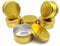 Wopanxye 6pcs 150ml Aluminum Tin Jars with Screw Cap Lids, 5oz Empty Makeup Lip Balm Containers Round Travel Jars Cosmetics Pots, Gold Metal Cans for Slime Salve Cream Candle Powder Tea Beads Paints