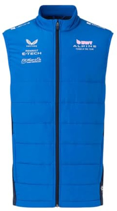 Alpine F1 Team Official Padded Hybrid Gilet Jacket, Blue, 2025 Collection (UK, Alpha, XXL, Regular, Regular, Blue)