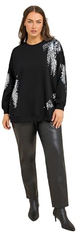 EVANS Curve & Silver Sequin Embellished Sweatshirt - Women's - Plus Size Curve