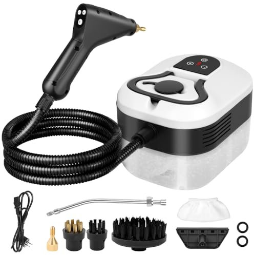 Vicloon Nettoyeur Vapeur 2500W, Nettoyeur Vapeur à Main avec 4 Têtes de Brosse, Réglables sur 6 Niveaux, 1200ML Réservoir d'eau, Nettoyeurs Vapeur Haute Température pour Cuitse, Salle, Car