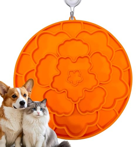 Pet Slow Fütterungsmatte, Silikon 20x19cm doppelseitiges Gericht | Hunde-Leckmatte mit Saugnäpfeln, Anti-Koch-Training, Katzen-Slow-Feeder-Tablett | Welpen Angstlinderung Langeweile Kiste Fütterung