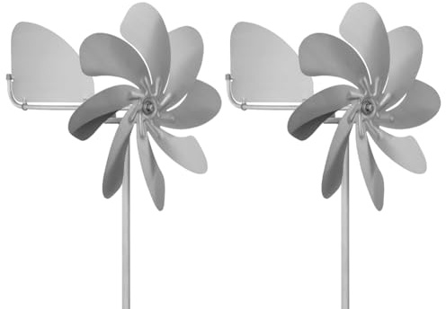 Pqahffowr Wind Rotator Outdoor Metal Windmill 360 Degree Rotation Heavy Duty Metal Windmill Garden Ground Plug