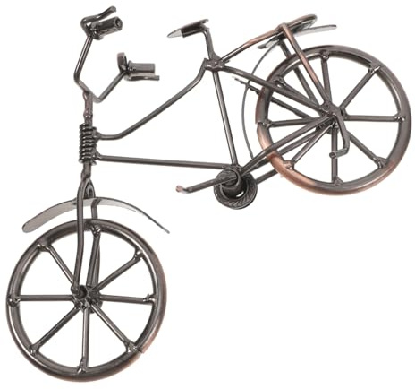 NUOBESTY Vintage Eisen Fahrrad Modell Deko Retro Miniatur Fahrrad Skulptur Handgefertigt Kunstwerk Büro Wohnkultur Geschenk für Jungen Mädchen Fahrradliebhaber