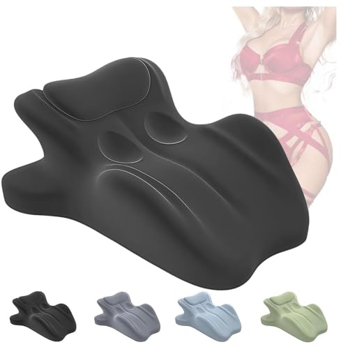 HINNVCL Paare Intimität Kissen für Sitzen Multifunktionales Paar Rücken Kissen - Low-Profil Butt Kissens mit 3D Memory Schaum Design, Unterstützung für Entspannung oder Spielen (Schwarz)