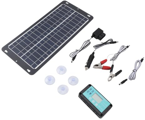 Panneau Solaire 30W Monocristallin, Double USB Type C, Contrôleur MPPT Étanche 12V 24V - Charge Rapide, Régulateur OBD, Idéal Camping et Randonnée