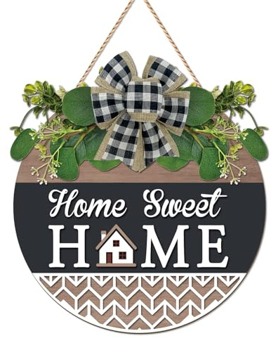 TOARTi Home Sweet Home Front Door Wreath Boho Outdoor Wall Art Sign 11.5in