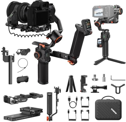 Hohem iSteady MT3 Pro Kit Gimbal Stabilizer with AI Tracking 2.0, for Camera, Detachable 1.4 Touchscreen Remote with Live Feed, 5.5lb Payload, Follow Focus Motor, for Mirrorless Camera Smartphone