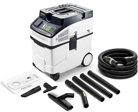 Festool Absaugmobil CLEANTEC CT 25-Set - Werkstattsauger 25 l | Antistatik-Saugschlauch, regulierbare Turbine, SELFCLEAN Filtersack, Fugen- & Polsterdüse im Lieferumfang