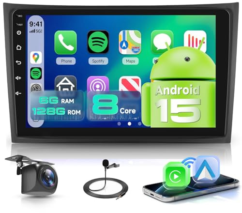 【8 Kern 6+128G】 Carplay Bildschirm für Volvo XC90 2004-2013 Autoradio Android 10 Zoll Touchscreen mit Android Auto/Navi/WiFi/GPS/RDS/FM/Bluetooth/USB/DSP, Unterstützt 360°-Panoramakameras