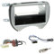 Einbauset: Autoradio 2-DIN Doppel-DIN Blende - Halterung - Radioblende mit Ablagefach - Farbe: Silber + ISO KFZ Radioadapter + Antenne Stecker für Nissan Micra (K13) 11/2010-08/2013