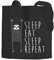 Jutebeutel Sleep Eat Sleep Repeat Faultier Baumwollbeutel Stoffbeutel Autiga® schwarz 2 lange Henkel