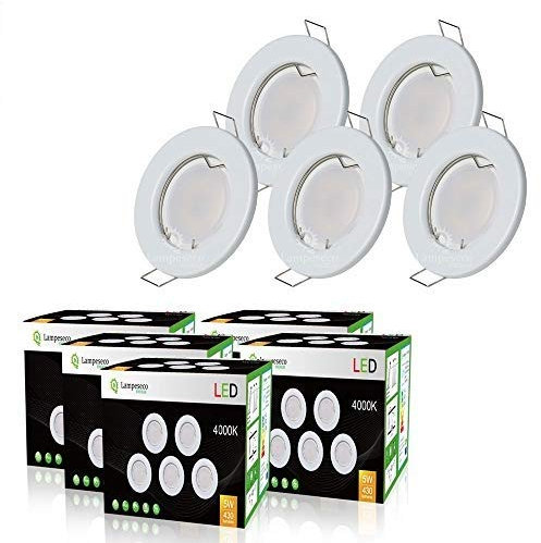 LampesEcoEnergie Lot de 20 Spot Led Encastrable complete ronde fixe eq. 50w blanc neutre