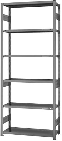 eurokraft | System-Steckregal | Bauart mittelschwer | Regalhöhe 2500 mm | Grundregal | Breite x Tiefe 1000 x 400 mm