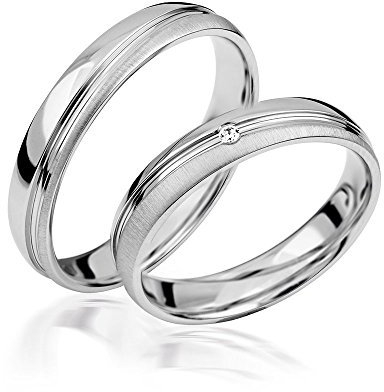 2x Palladium Eheringe Partnerringe Trauringe Verlobungsringe inkl. Gravur und Steine PDJC25-500