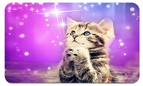 Silent Monsters Mauspad 240 x 200 mm Stoff Mousepad Katze, rutschfest & leise, für Gaming Büro Office Homeoffice - 24 x 20 cm Mouse Pad Mat - Mausunterlage klein für alle Maus Arten