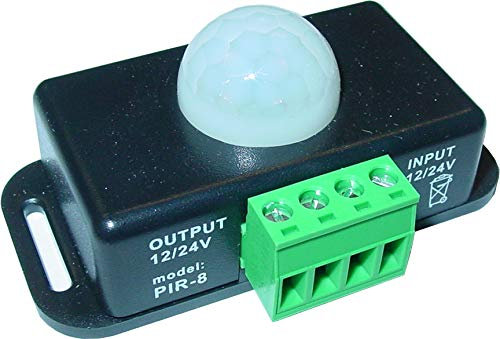12-24V Mini Bewegungsmelder, 72Watt, regelbar bis 10min, 8m Reichweite, AS74