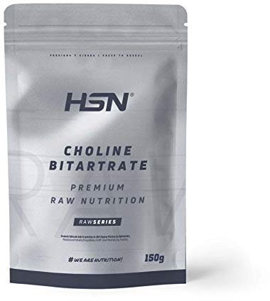 Choline Bitartrate en Poudre de HSN | Nootropique Naturel pour la Fonction Cognitive | Aide à se Concentrer et a Étudier | Favorise la Mémoire | Végétalien, 150g