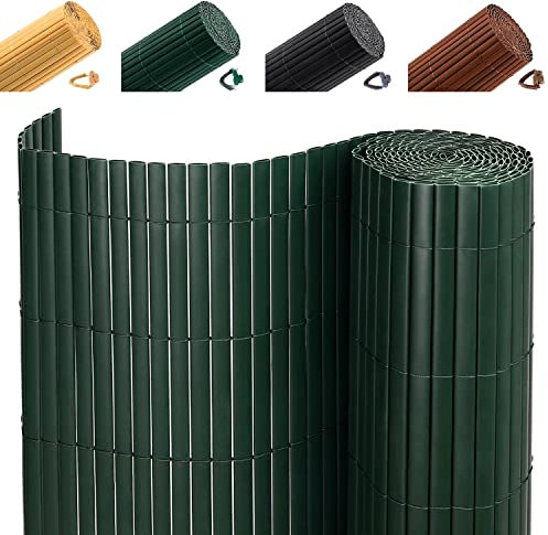 INMOZATA PVC Garden Screening 1.5m High Privacy Fence Screening Privacy Protective Screens for Garden, Backyard, Balcony, Terrace (Green,1.5x5m)