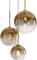MZStech Set 3-flammig Globe Farbverlauf Glas Pendelleuchte,Modern Glas Hängeleuchte Kronleuchter Licht (Golden)