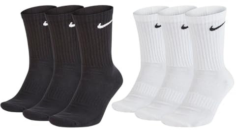 Nike - Calcetines para hombre y mujer Sx4508 001 5 pares blanco 3 pares negro 42-46