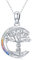 Friggem Collier arbre de vie pour femme, pendentif arbre de vie en argent sterling 925, collier noeud celtique pendentif arbre généalogique, 18 chaîne arbre de vie bijoux cadeaux pour femme mère