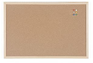 BoardsPlus Korktafel, 60 x 40 cm, Kiefer Holzrahmen, Naturkork Pinnwand, 5 Größen wählbar