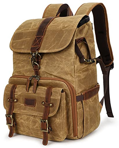 Digital Camera Backpack Large Capacity, Canvas Camera Backpack for Men Women Photography Bag Large Capacity Anti-thief DSLR Camera Bag with 15Inch Laptop Compartment Anti-shock SLR/DSLR Camera Rucksac