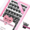 Cluster Wimpern, 72 Stück einzelne Wimpern, Wimpern-Cluster DIY Wimpernverlängerung, super dünnes Band wiederverwendbar weich & bequem (Into You-02-D-12mm)