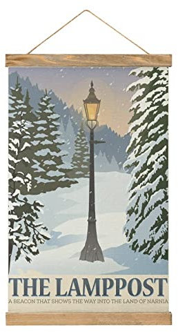 YBEL The Chronicles of Narnia Scroll-Poster Stoffbild Kunst Holz DIY Rahmen Hängende Druck Aufhänger für Raumdekoration Öl Leinwand Kit Geschenk