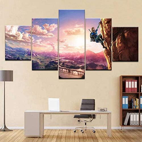 TANOHA Die Legende von Zelda Breath of The Wild Art Canvas Poster Game Pictures dekoriert Kinderzimmerwände,XL