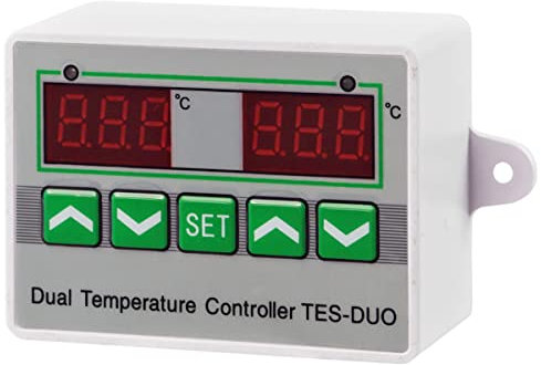 Termostato electrónico de microcomputadora ajustable con pantalla digital de 24 V CC, control de temperatura doble digital Termostato de salida de liberación doble 24 V CC 220 V