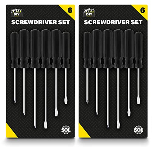 12pk Phillips Screwdriver Set | 3.4mm, 4.5mm Non-Slip Grip Screwdrivers | Electrical Screwdriver Sets | Electricians Screwdriver Set Electrician Tools | Philips Screwdriver Screw Driver Set