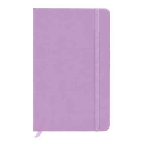 Pukka Pad, Hard Cover Soft-Touch Notebook – 192 Pages of 80GSM Acid-Free Lined Paper – Vegan Leather Cover with Inner Pocket, Ribbon Bookmark, Elasticated Closure – 130 x 210mm, Purple