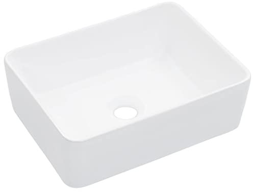 WIFESE Lavandino in Ceramica Bianco Lavabo In Ceramica Lavabo Da Appoggio Lavandino Bagno Lavatoio Ceramica Lavabo Lavanderia Lavabo Da Esterno Lavabo Da Bagno 40x30x13 cm