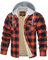 TACVASEN Herren Sweatshirts Fleecepullover Hemden Langarmshirts Pulli Gefüttert Thermohemd Übergangsjacke (XL, Orange)