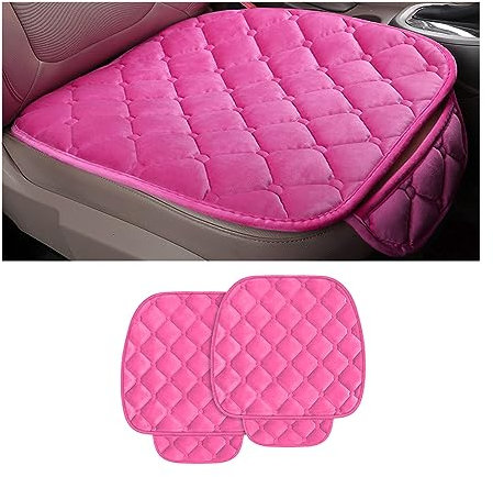 CGEAMDY Coprisedile Auto Universale, Cuscino Sedile Auto in Peluche, Cuscino Antiscivolo per Sedia, Morbido, Traspirante, Cuscino per Sedili per la Maggior Parte Delle auto, e dei SUV (Rosa)