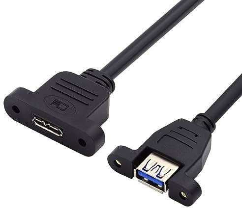 chenyang Câble d'extension USB 3.0 femelle vers USB 3.0 Micro-B femelle à vis