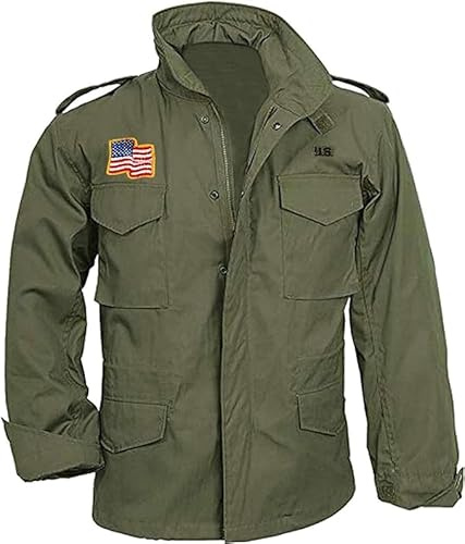 M65 Field Jacket Men Military Olive Green Cotton Vintage US Army Field Jackets (US, Alpha, X-Large, Regular, Regular, Olive Green)