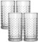 Longdrinkgläser Set 4 Stück – Kristallklare Trinkgläser 460ml – Hochwertige Longdrink Gläser aus Glas – Spülmaschinenfest – Für Cocktails Gin Softdrinks – Kristall Design (Design 1)