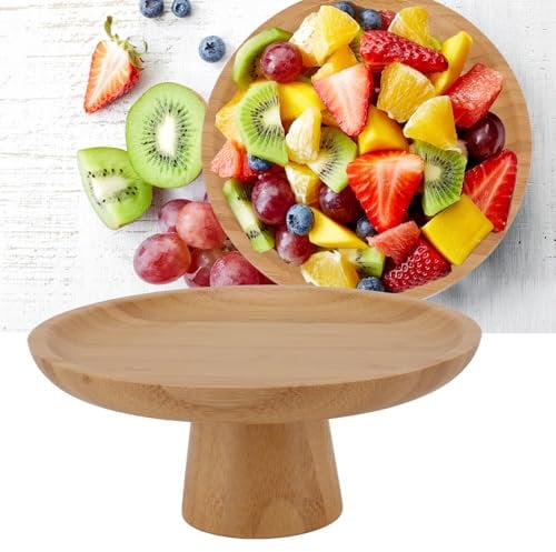 Julyue Bol à Fruits sur Pieds, Assiette à Fruits Haute en Bois Simple, Plateau de Présentation de Gâteaux Créatif, Soucoupe à Bonbons, Plateau à Fruits Décoratif, Bol(Couleur de l'acier Inoxydable)