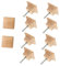 Gadpiparty 10 Pièces Poignée en Bambou pour Tiroir, Porte de Placard, Armoire de Cuisine et Coiffeuse - Boutons Carrés en Bois à Trou Unique